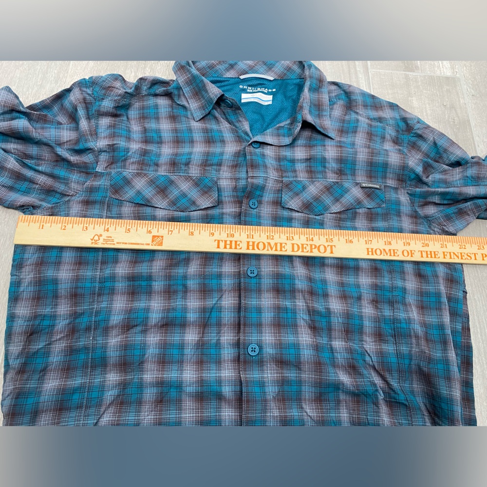 Columbia sportswear Omni shade sun protection men’s long sleeve plaid shirt M - Picture 11 of 13